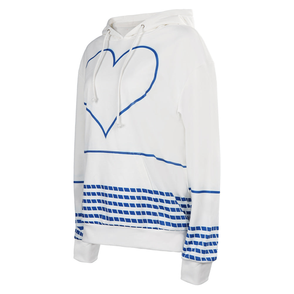 Doll Movie Blue Striped Hoodie Sweatshirt Party Carnival Halloween Cosplay Costume