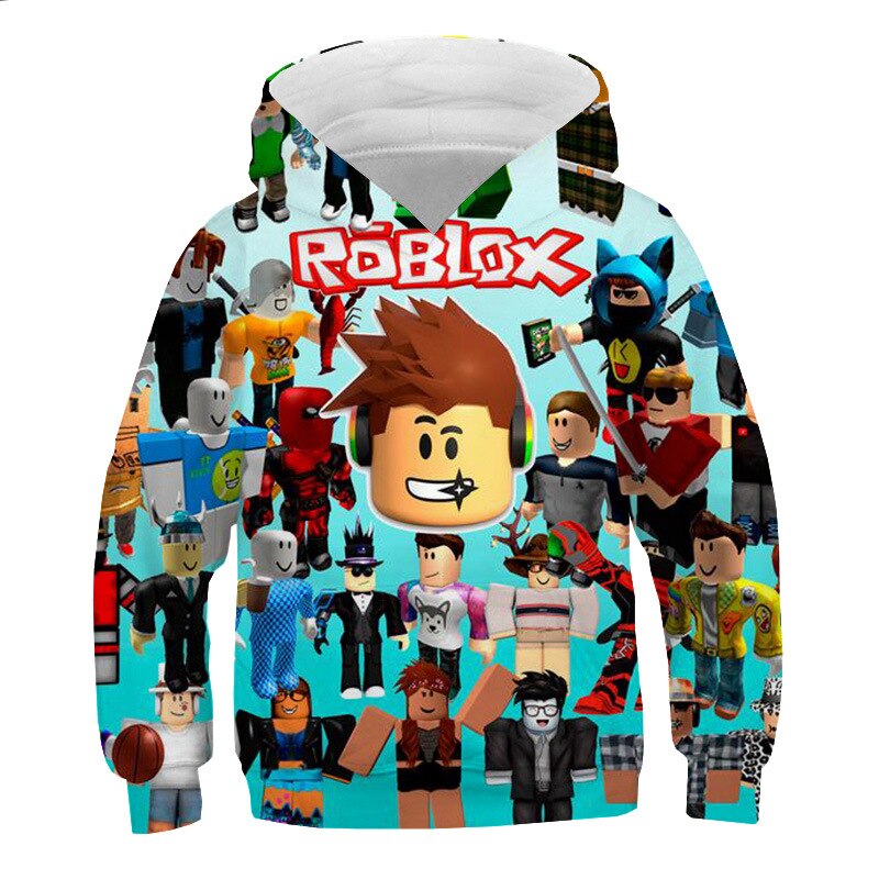 Kids Hoodie Cartoon Shooting Game Printing Children Hooded Roblox Casual Pullover Girls Boys Teen Sweatshirt