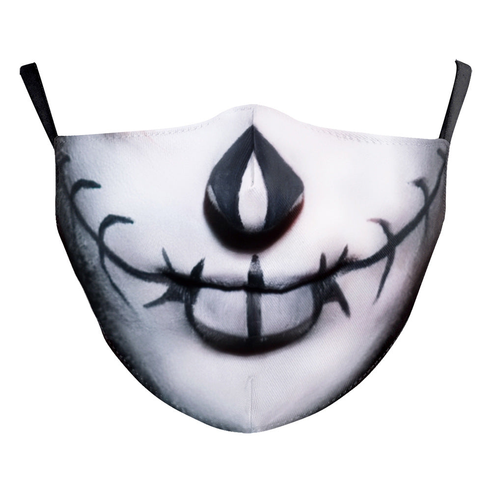 Digital printing protective filter mask for sewing clown on Halloween