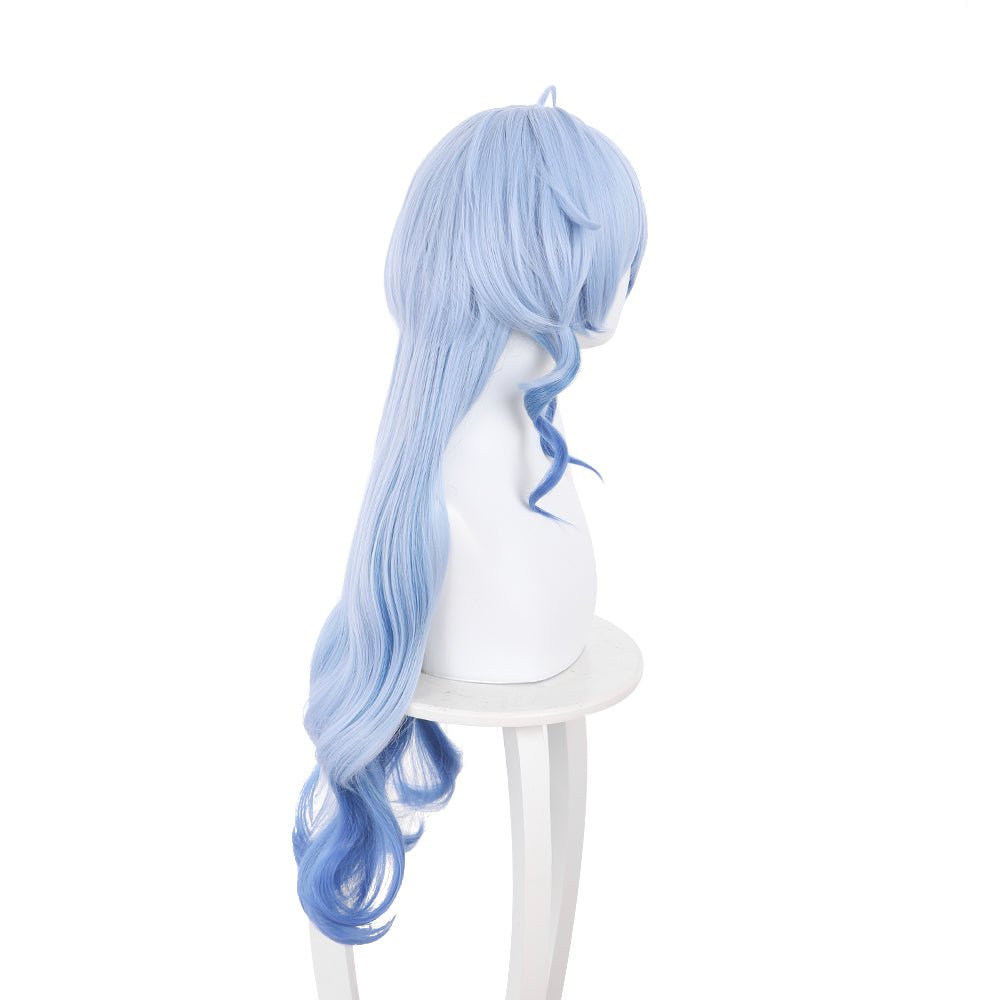 Anime Genshin Impact Ganyu Light blue gradient blue Long curly Cosplay Wig