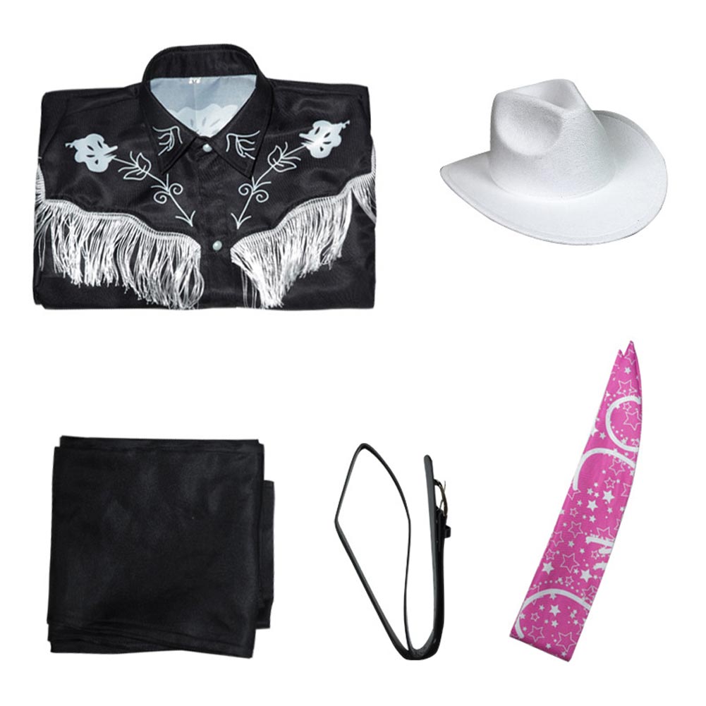 Barbie Movie Ken Western Cowboy Retro Outfits Halloween Carnival Suit Ken Cosplay Costume