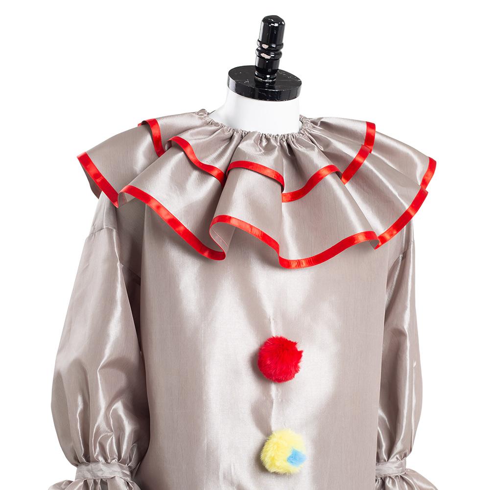 IT Pennywise The Dancing Clown Horror Movie Halloween Carnival Suit Cosplay Costume