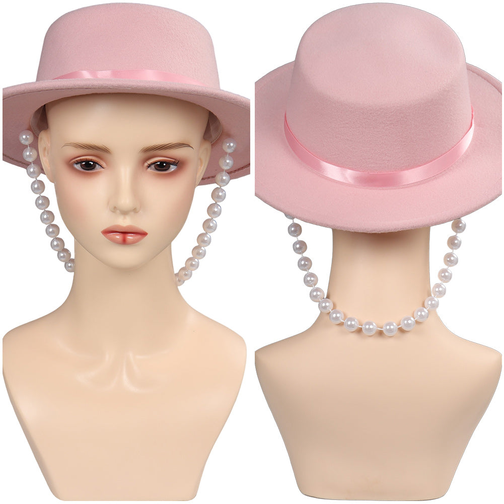Doll Movie Women Hat Cap With Pearl Design Party Carnival Halloween Cosplay Accessories