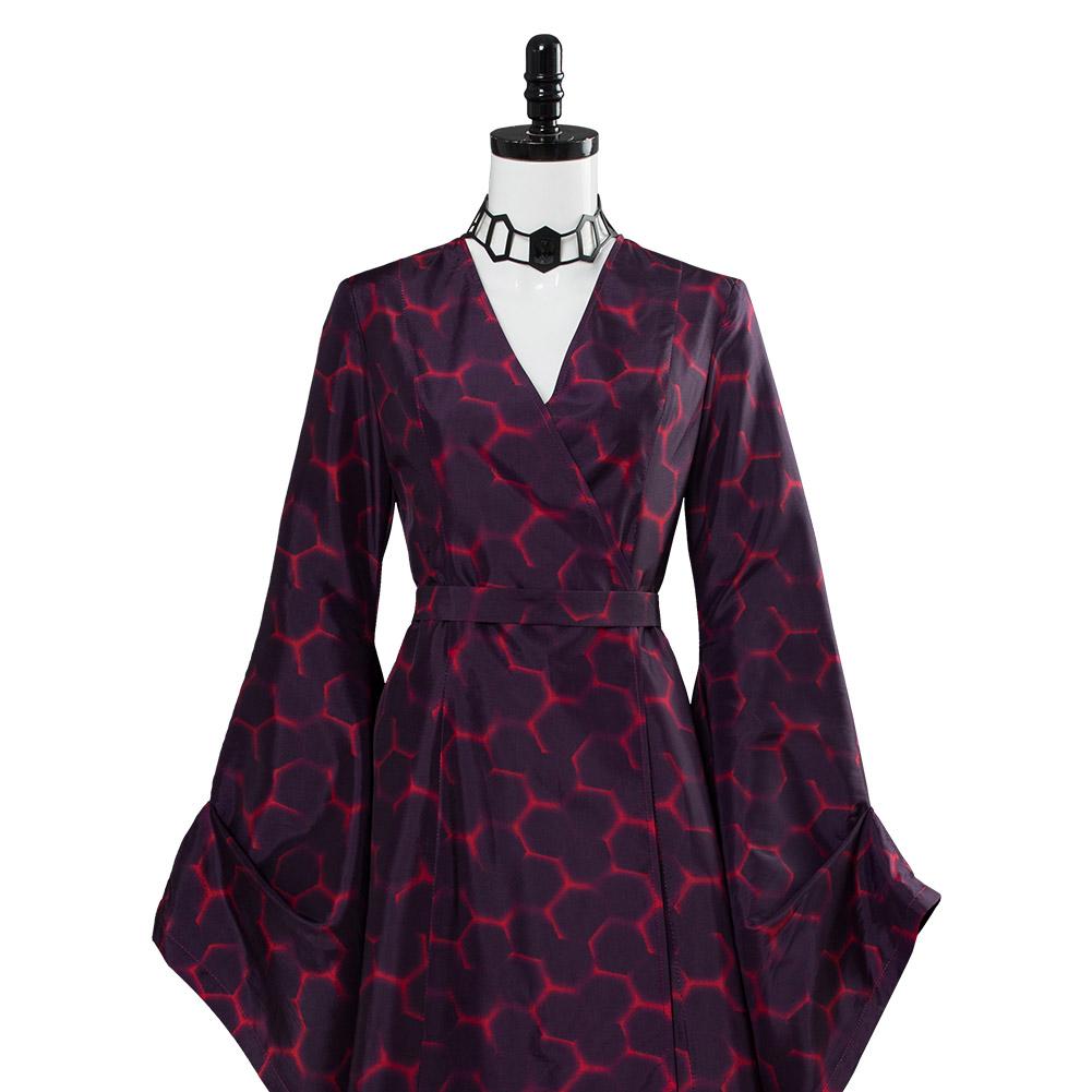 Game of Thrones Season 8 Melisandre Red Hexagon Dress Dark Gown Cosplay Costume