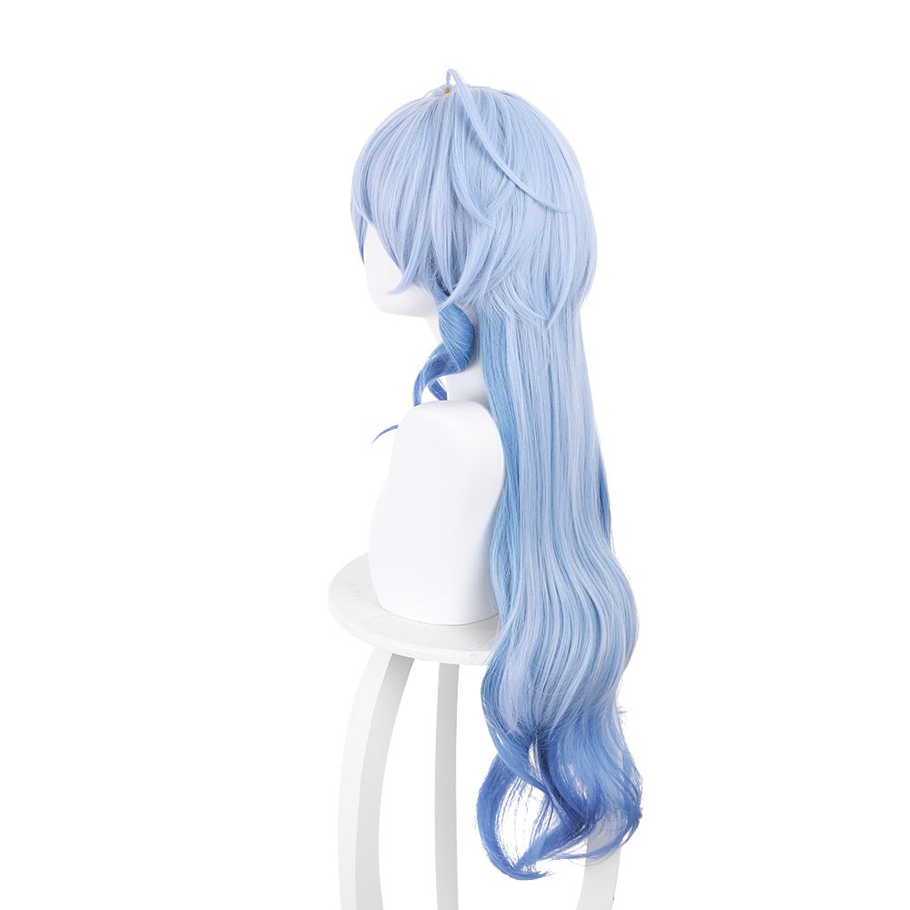 Anime Genshin Impact Ganyu Light blue gradient blue Long curly Cosplay Wig