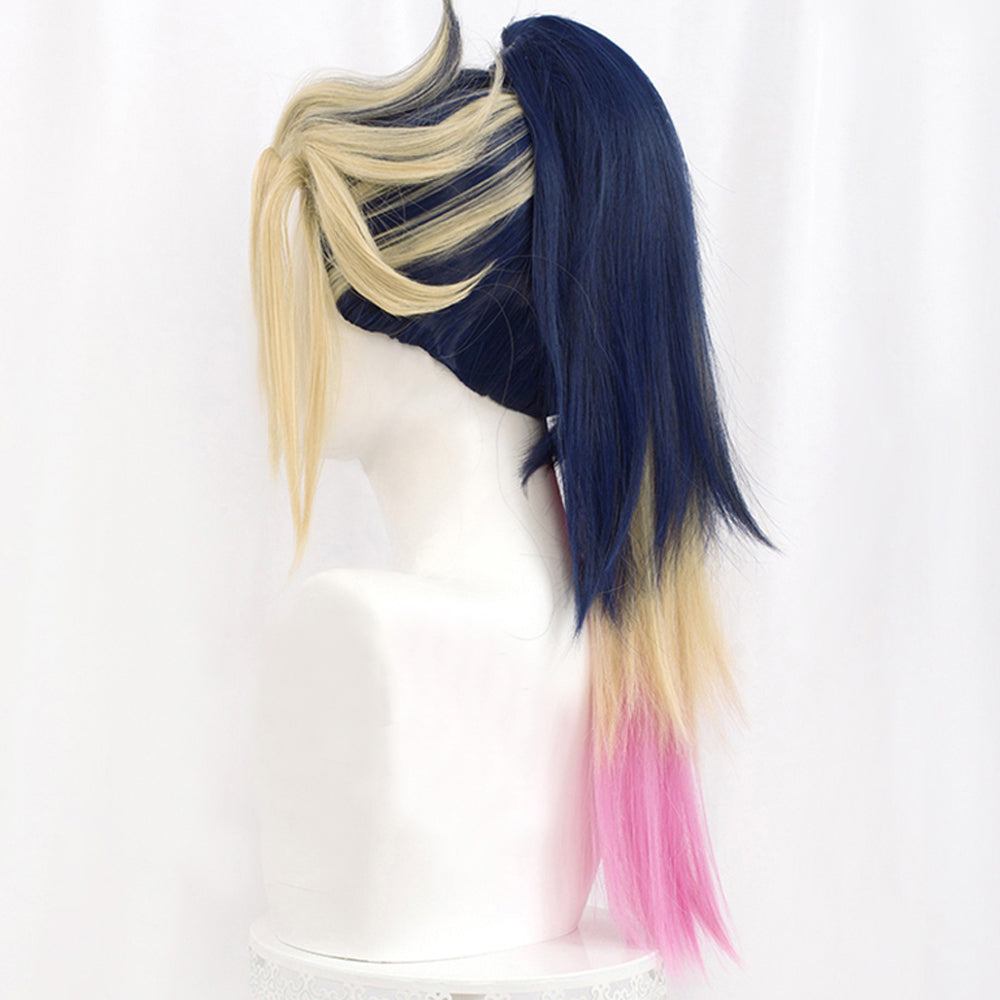 League of Legends KDA Akali Black and golden Medium Game Cosplay Wig
