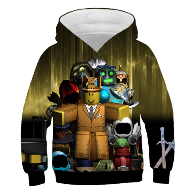Kids Hoodie Cartoon Shooting Game Printing Children Hooded Roblox Casual Pullover Girls Boys Teen Sweatshirt