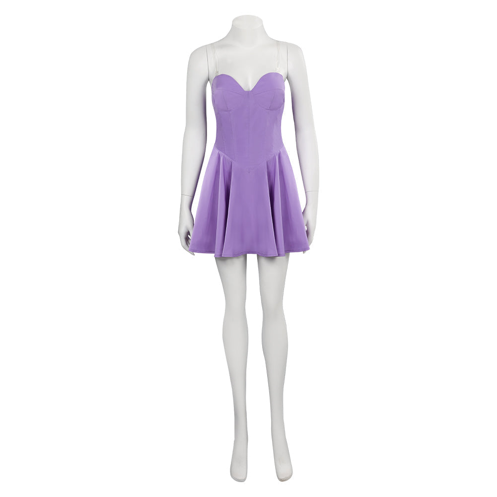 Doll Movie The Writer Doll Purple Women Spaghetti Strap Sexy Dress Party Carnival Halloween Cosplay Costume