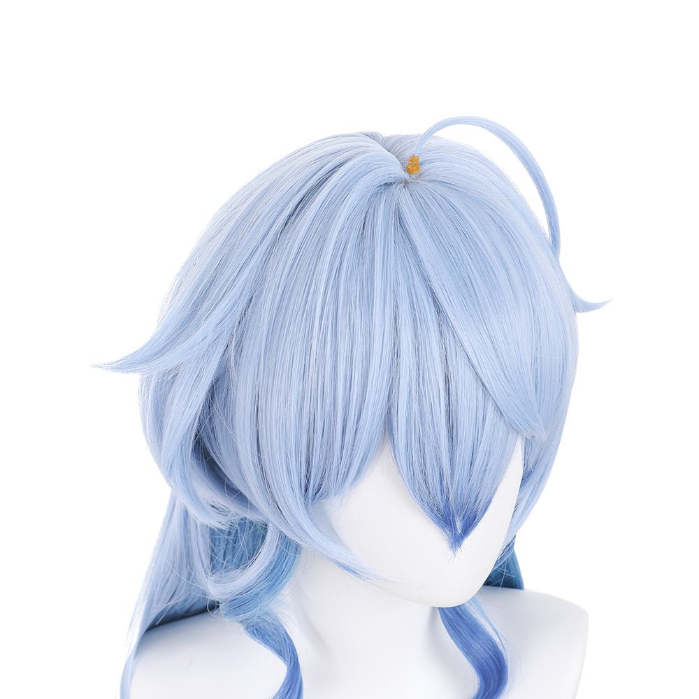Anime Genshin Impact Ganyu Light blue gradient blue Long curly Cosplay Wig