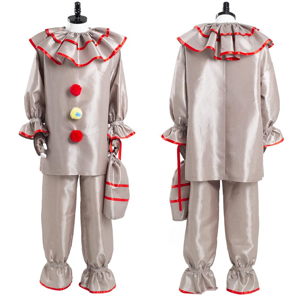 IT Pennywise The Dancing Clown Horror Movie Halloween Carnival Suit Cosplay Costume