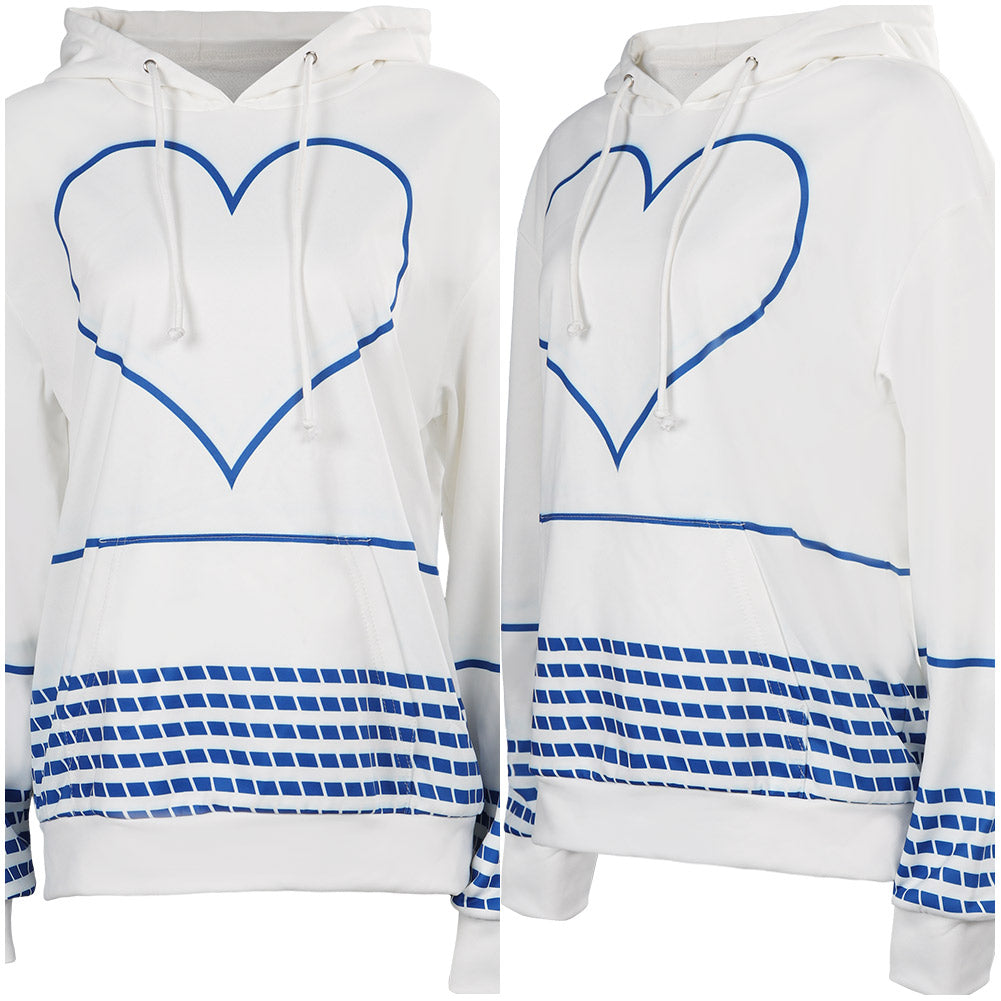 Doll Movie Blue Striped Hoodie Sweatshirt Party Carnival Halloween Cosplay Costume