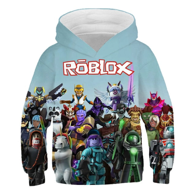 Kids Hoodie Cartoon Shooting Game Printing Children Hooded Roblox Casual Pullover Girls Boys Teen Sweatshirt