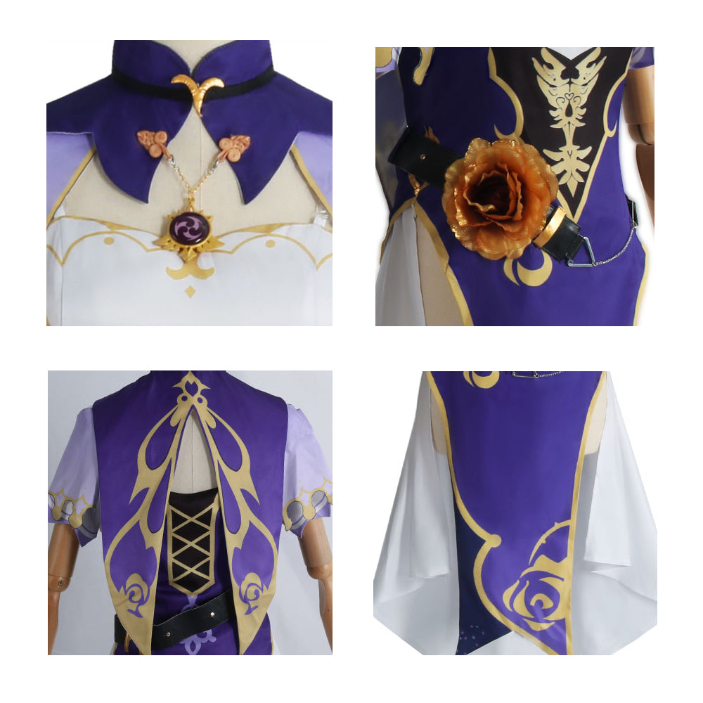 Genshin Impact Lisa Minci Purple Dress Cosplay Costume