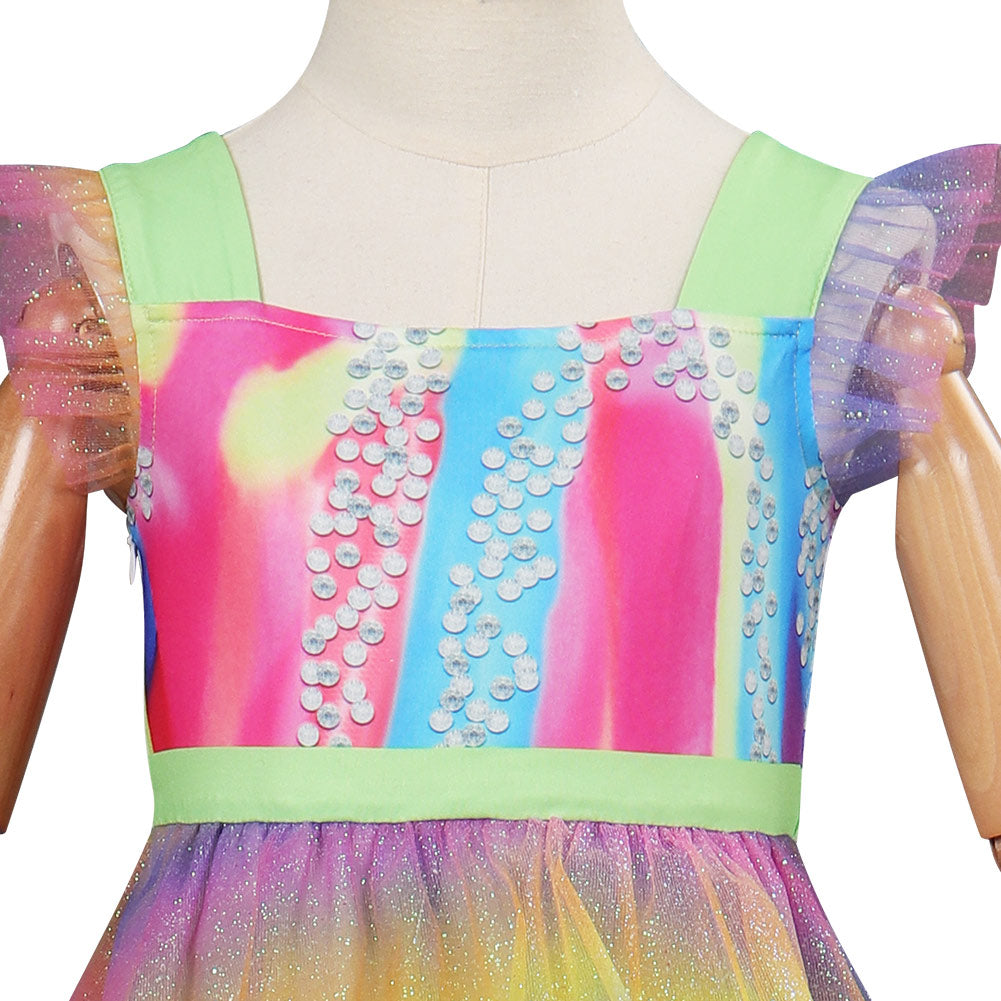 Barbie Movie Kids Girls Printed Dress Outfits Halloween Carnival Suit Cosplay Costume