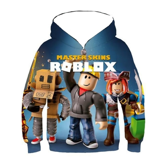 Kids Hoodie Cartoon Shooting Game Printing Children Hooded Roblox Casual Pullover Girls Boys Teen Sweatshirt