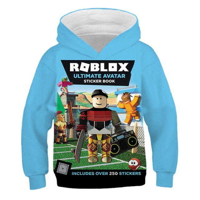 Kids Hoodie Cartoon Shooting Game Printing Children Hooded Roblox Casual Pullover Girls Boys Teen Sweatshirt