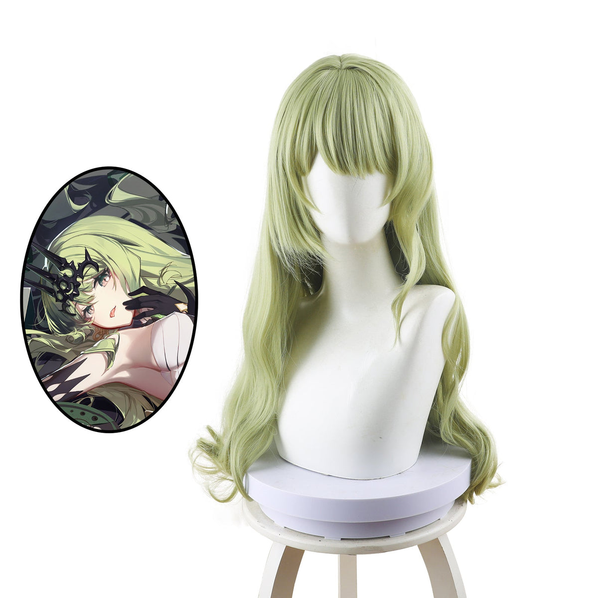 Game Honkai Impact 3 Mobius Long Green Cosplay Wig