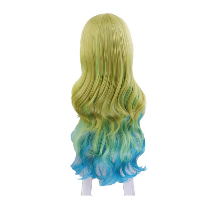Anime Miss Kobayashi&#39;s Dragon Maid Lucoa Long Wavy Mixed Green Cosplay Wigs