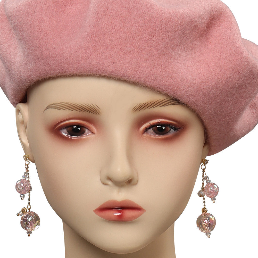 Barbie Movie Cosplay Hat Cap Earings Halloween Carnival Costume Accessories