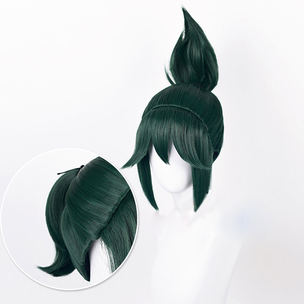 Game Overwatch Kiriko Green Short Cosplay Wig