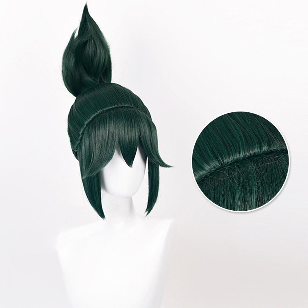Game Overwatch Kiriko Green Short Cosplay Wig