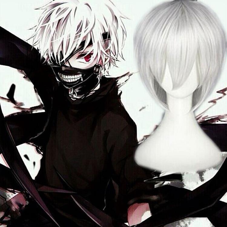 Kaneki Ken Cosplay Mask &amp; Wig Adjustable Zipper [Tokyo Ghoul] #JU2131