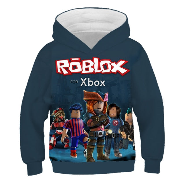 Kids Hoodie Cartoon Shooting Game Printing Children Hooded Roblox Casual Pullover Girls Boys Teen Sweatshirt