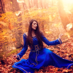 Medieval Dress Nimue, Medieval Wedding Dress, Elven Dress, Fantasy Dress, Fairy Wedding, Peasant Dress, Handfasting Dress, Celtic Dress