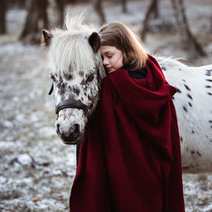 Red Riding Hood Cape, Little Red Riding Hood, Long Wool Coat, Capelet With Hood, Wool Cloak Cape, Red Wool Coat, Red Hooded Cloak