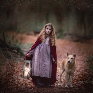 Red Riding Hood Cape, Little Red Riding Hood, Long Wool Coat, Capelet With Hood, Wool Cloak Cape, Red Wool Coat, Red Hooded Cloak