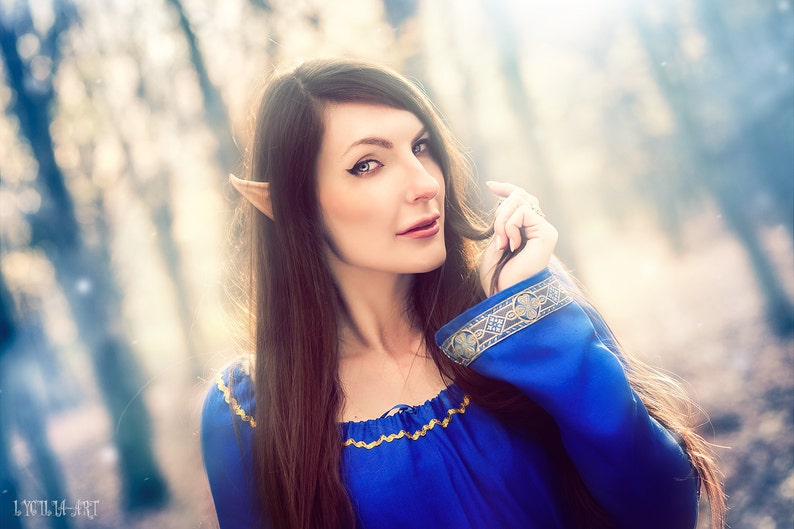 Medieval Dress Nimue, Medieval Wedding Dress, Elven Dress, Fantasy Dress, Fairy Wedding, Peasant Dress, Handfasting Dress, Celtic Dress