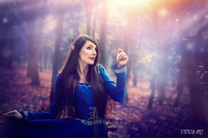 Medieval Dress Nimue, Medieval Wedding Dress, Elven Dress, Fantasy Dress, Fairy Wedding, Peasant Dress, Handfasting Dress, Celtic Dress