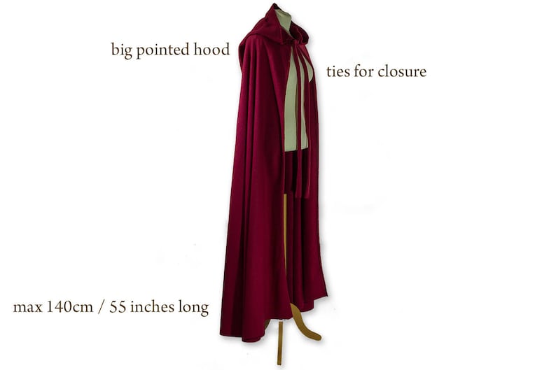 Medieval Cape with Hood, Hooded Medieval Cape, Renaissance Cape, Bridal Cape, Bridal Cloak, Halloween, Viking Cape, Celtic Cape, Onesize