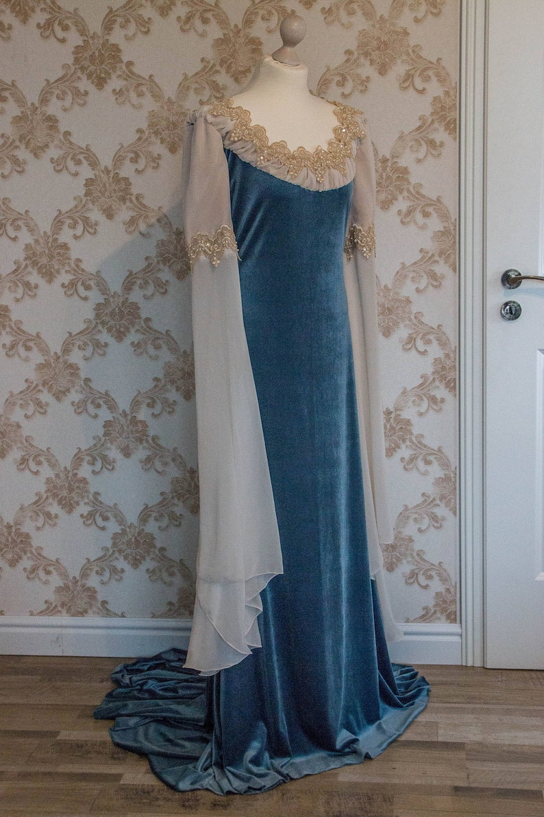 Elven Wedding Dress, Fairy Wedding Dress, Elven Bride Dress, Fairy Gowns for Women, Elven Fantasy Dress, Elven Gown, Boho Wedding Dress