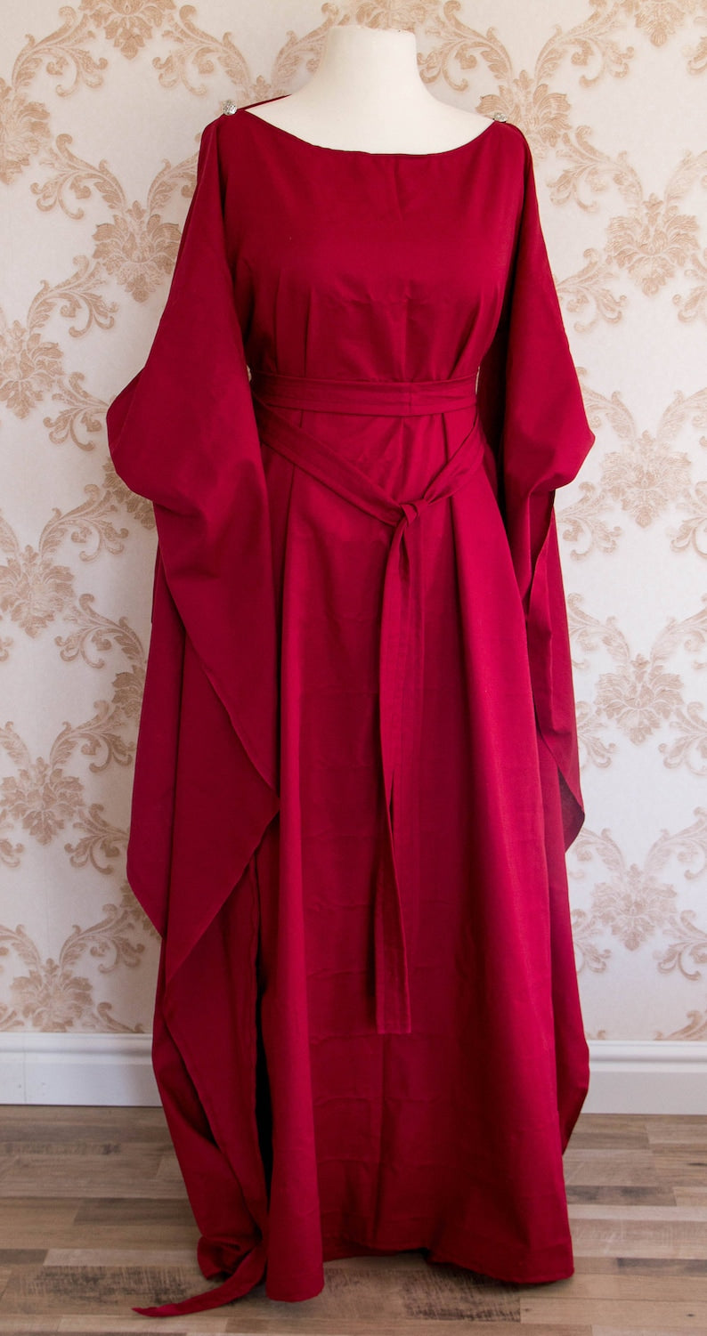 Medieval Dress Costume for Women, Fairy Dress Adult, Pagan Wedding Dress Simple, Cotton or Linen,