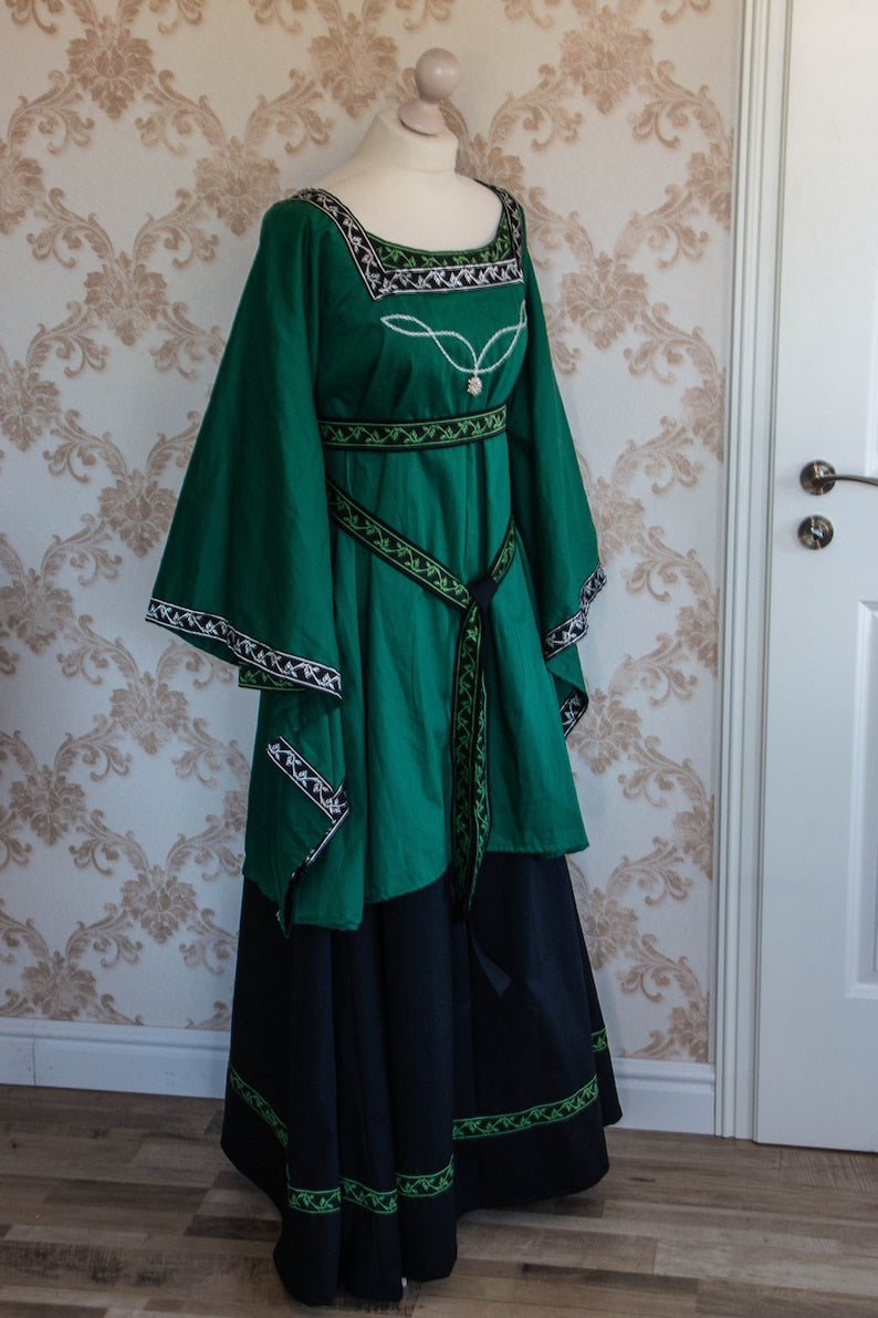 Medieval Costume Dress for Women, Witch Clothing, Historical Gown,