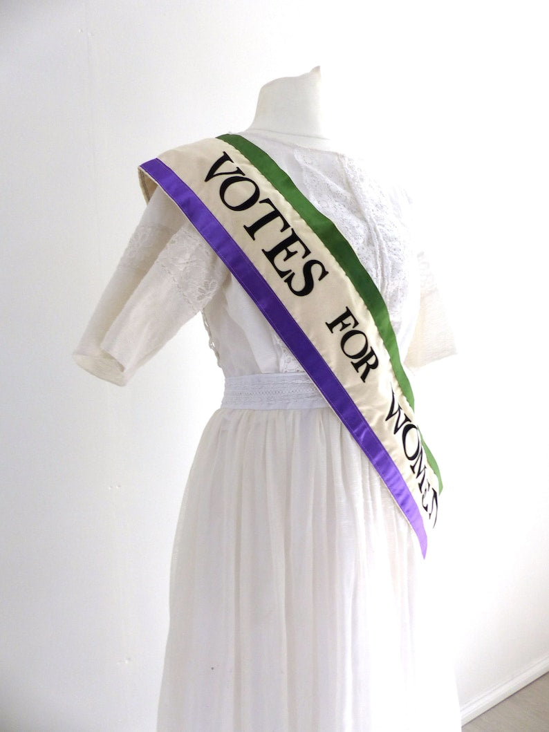 Suffragette Protest Sash Votes for Women Edwardian 1920 Costume Accessories