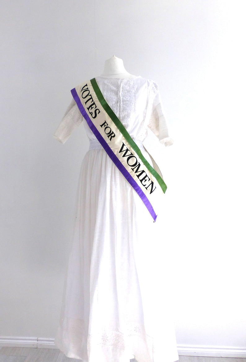 Suffragette Protest Sash Votes for Women Edwardian 1920 Costume Accessories