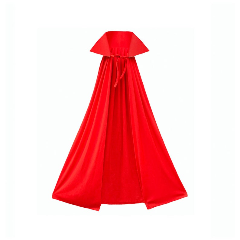 53&quot; Long Red Cape with Stand-Up Collar - Halloween Devil, Vampire, King, Superhero, Cosplay, Medieval, Adult Teen Men Women Costume Party