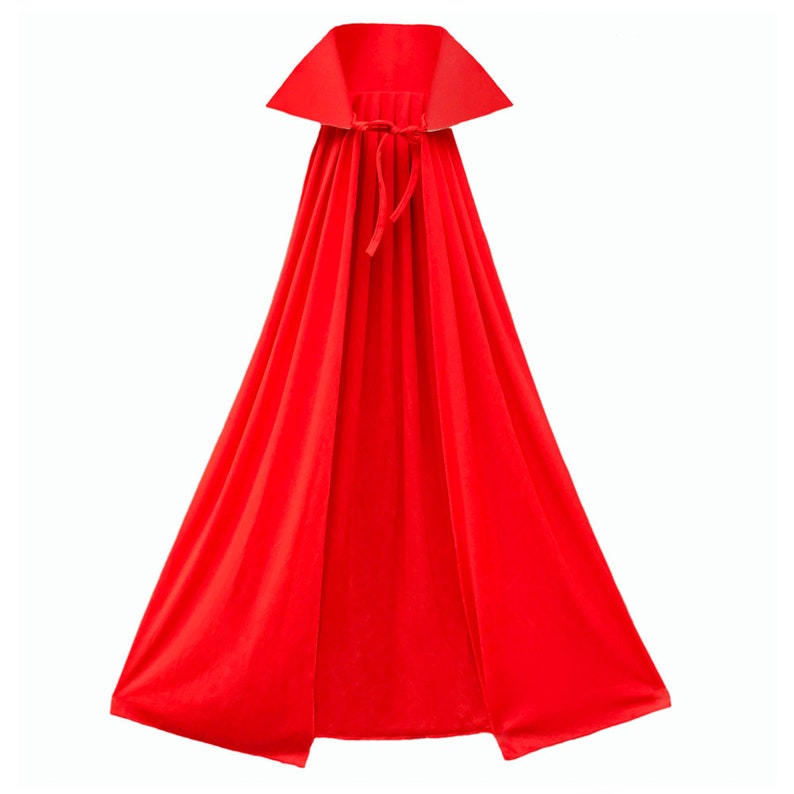53&quot; Long Red Cape with Stand-Up Collar - Halloween Devil, Vampire, King, Superhero, Cosplay, Medieval, Adult Teen Men Women Costume Party