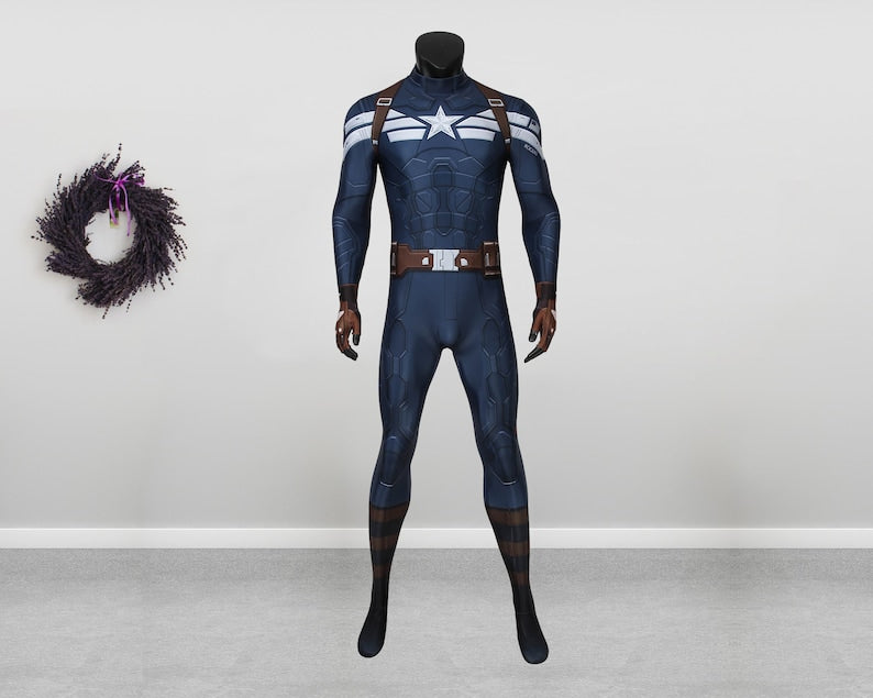 Captain America Costume Cosplay Suit Steve Rogers The Winter Soldier Bodysuit