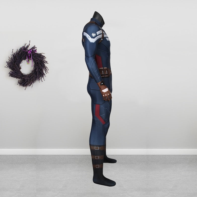 Captain America Costume Cosplay Suit Steve Rogers The Winter Soldier Bodysuit