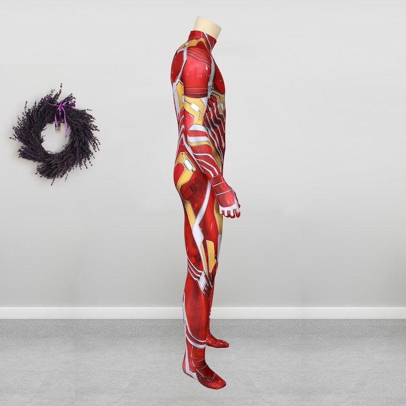 Avengers Endgame Iron Man Costume Cosplay Nanotech Suit Tony Stark Jumpsuit