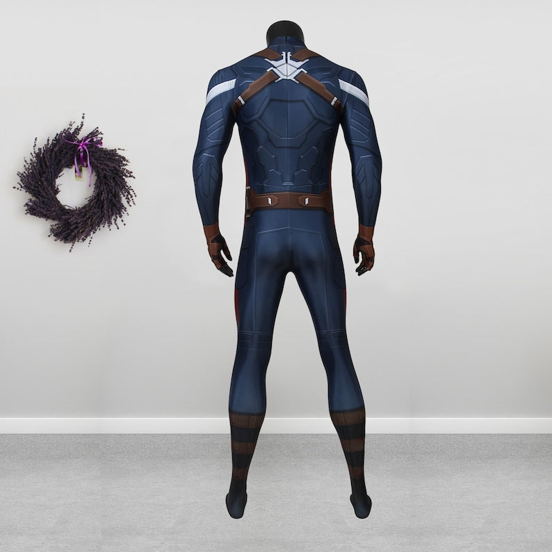 Captain America Costume Cosplay Suit Steve Rogers The Winter Soldier Bodysuit