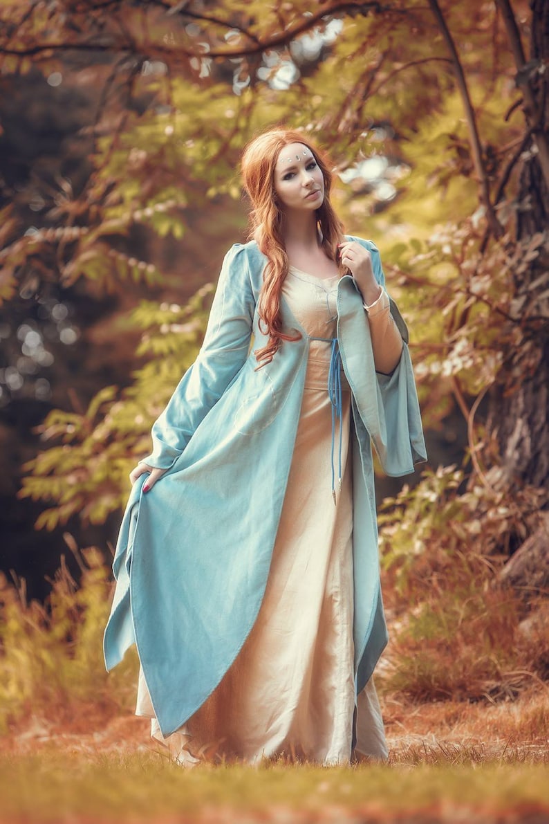 Elven Coat Luthien Tinuviel, Elvish Dress, Medieval Dress, Elvish Wedding Dress, Elf Cosplay, Elven Wedding Dress, Cosplay Costume,