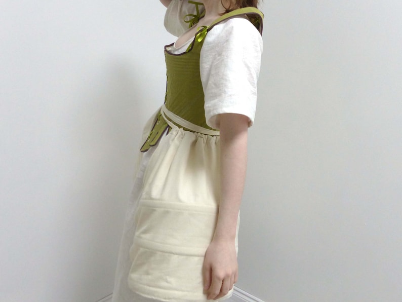 Cream Side 18th Century Steel Boned Panniers Undergarments and Historic Dress Support Frame