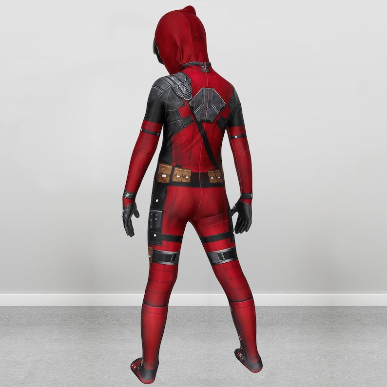 Deadpool Costume Cosplay Suit Wade Wilson Halloween Outfit for Kids