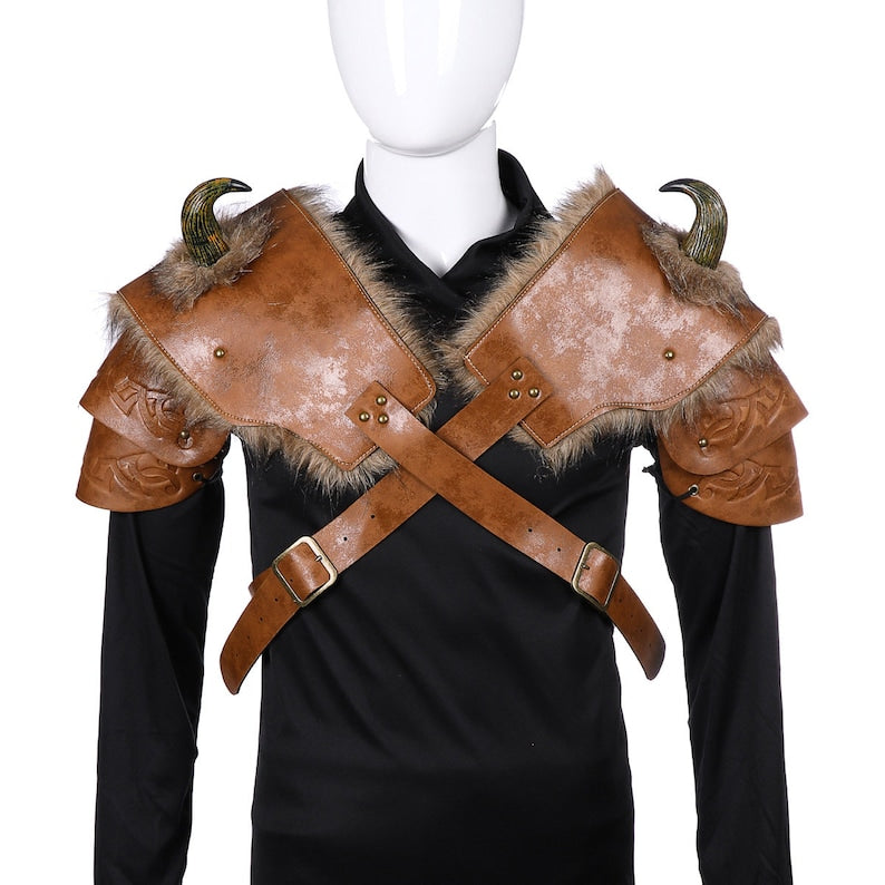 Medieval Viking Armor Shoulder Armor Shoulder Armor Shoulder Armor Gladiator Shoulder Armor Combat Armor Men&#39;s Muscle Leather Shoulder