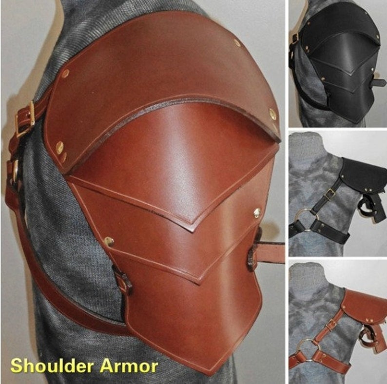 Medieval Leather Retro One-shoulder Armor Protective Gear Retro Samurai Shoulder Armor Props Movie Cosplay Equipment Halloween Party