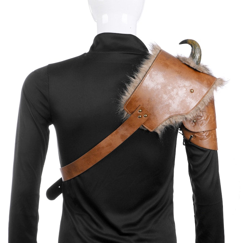 Medieval Viking Armor Shoulder Armor Shoulder Armor Shoulder Armor Gladiator Shoulder Armor Combat Armor Men&#39;s Muscle Leather Shoulder